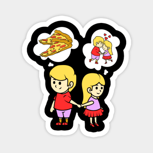 Eating Pizza For Two Relationship Couples Funny Gift Idea - Pizza Lover Magnet