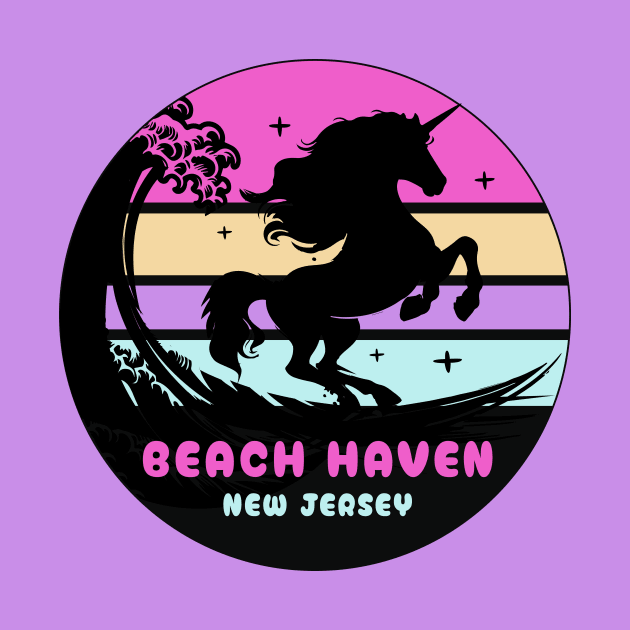 Surfing Unicorn At Beach Haven, New Jersey by ArtOnTheRun