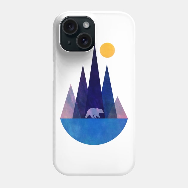 Bear and mountains Phone Case by RackaFilm