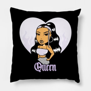 Queen Doll girl Light Purple v1 Pillow