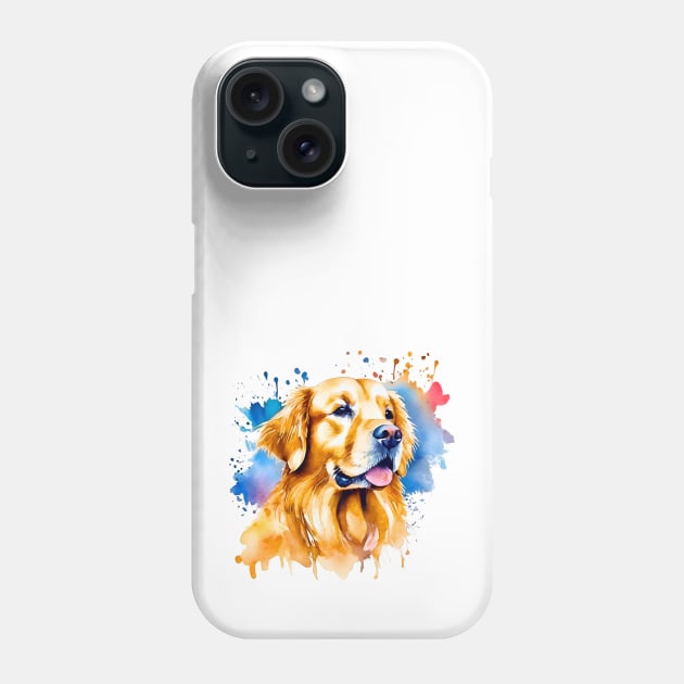 Watercolor Golden Retriever Phone Case by Doodle and Things