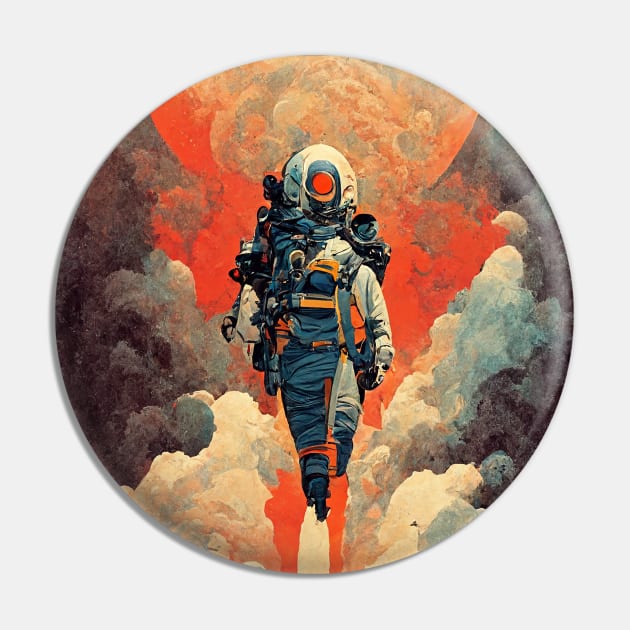 Journey to the moon Pin by JoshWhiteArt