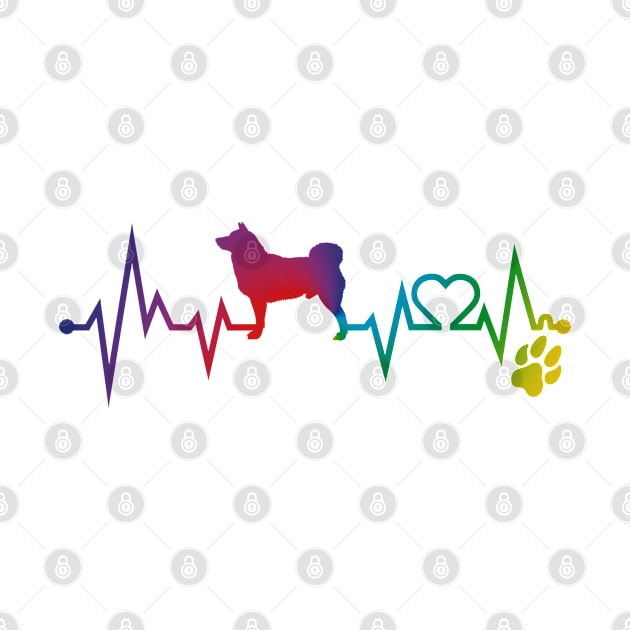 Shiba inu  Colorful Heartbeat, Heart & Dog Paw by kimoufaster