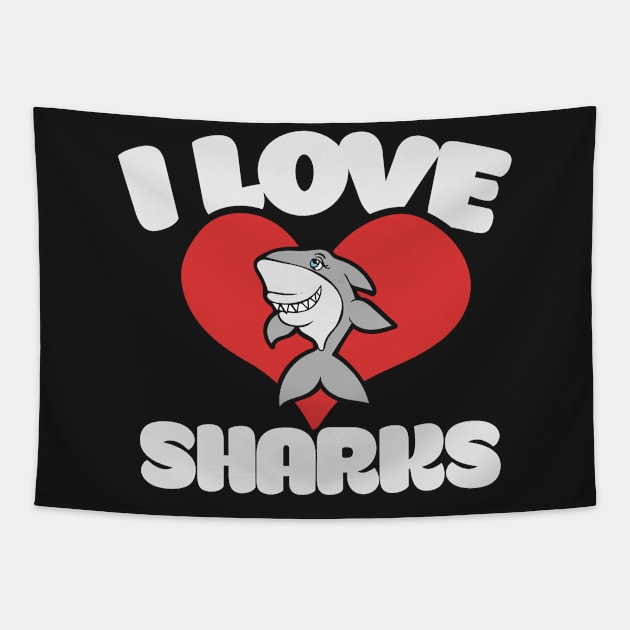 I love sharks Tapestry by bubbsnugg