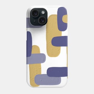 Abstract Blue and Mustard Geo Shapes Phone Case