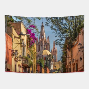 Mexico. San Miguel de Allende. Street with the Church. Tapestry