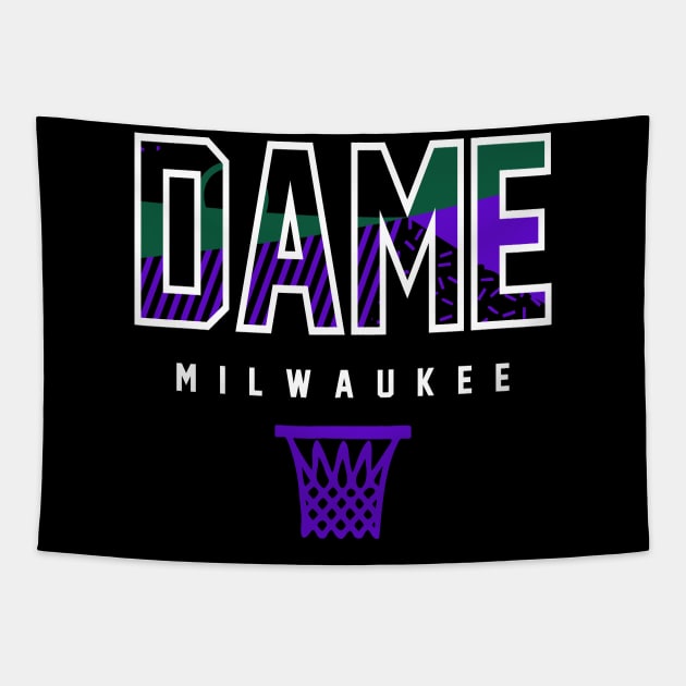 Dame Milwaukee Basketball Retro Tapestry by funandgames