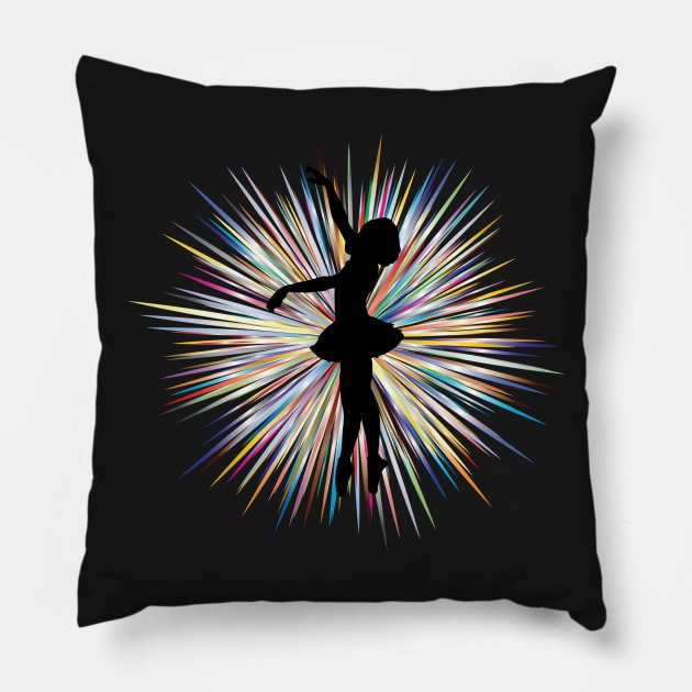 Ballerina With Tutu in Silhouette Pillow by xena