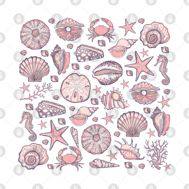 Pastel Pink Shell Print by broadwaygurl18