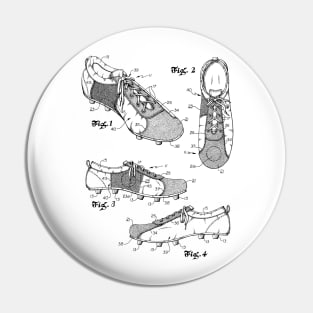 Soccer Training Shoe Vintage Patent Hand Drawing Pin