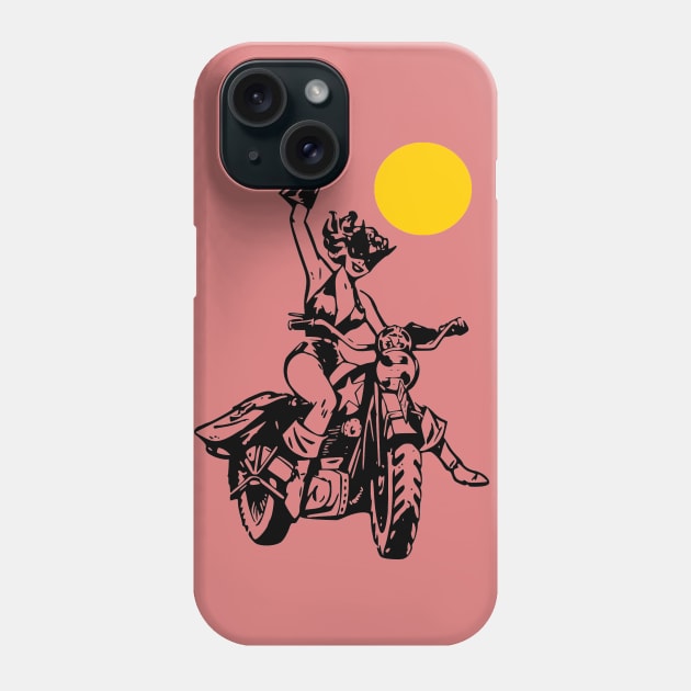 BLACK CAT-MOTORCYCLE Phone Case by impacteesstreetwear