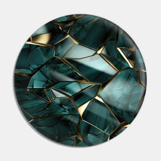 Funky Facade: Trompe-l’oeil Green Turquoise and Gold Pin