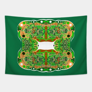 green leaves ancient spacecraft ecopop Tapestry