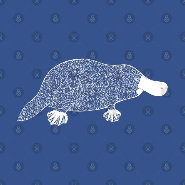 Detailed Platypus Drawing - hand drawn animal lovers design by Green Paladin