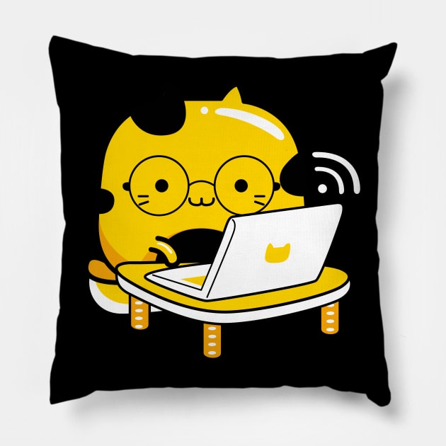 cat computer science programmer udp joke Pillow by Art by Ergate