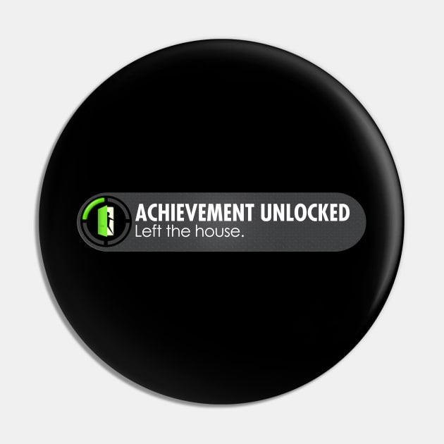 Achievement Unlocked Left House Funny Gamer T-Shirt Pin by NerdShizzle