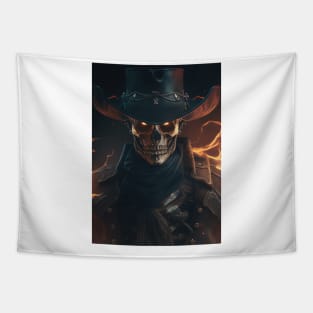 Dark Fantasy Skull Fire Tapestry