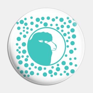 One turquoise happy sheep cartoon Pin