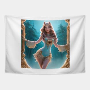 Cute Owl Goddess Tapestry