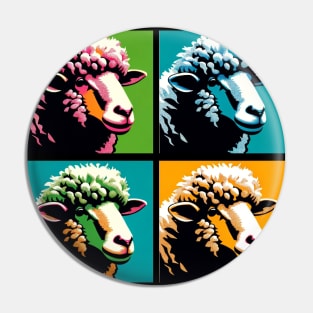 Vibrant Flock Fantasy: Pop Art Sheep Splendor Pin