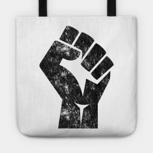 Big Black Raised Fist Salute of Unity Solidarity Resistance Tote