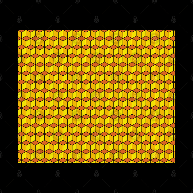 Yellow Block Print Pattern by Walking Millenial