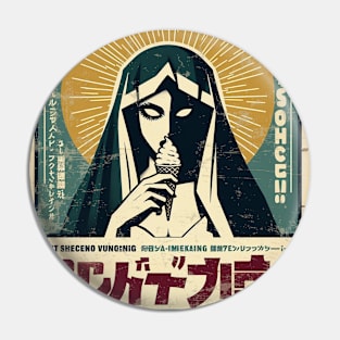 Virgin Mary Japanese Ice Cream Retro Pin