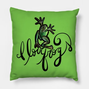 I Love Frogs Pillow