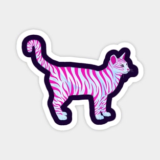 Pink Magenta Striped Tabby Cat Magnet