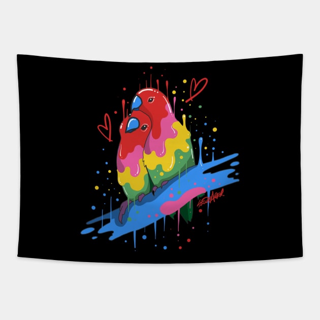 Two Love Birds Tapestry by ms_wearer