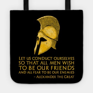 Motivational Alexander The Great Quote - Military History Tote