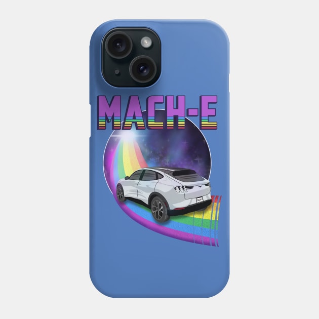 Mach-E Rides the Rainbow Galaxy in Space White Phone Case by zealology