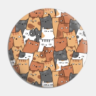 Cat Kittens Cute Pattern Design With Cats in Various Poses Fun Funny Design Pin