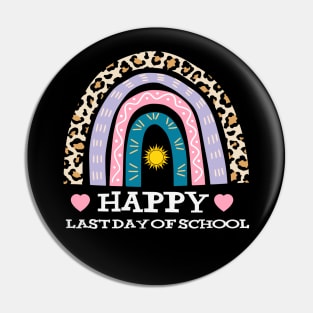 Leopard Print Boho Rainbow Happy Last Day Of School Gift Pin