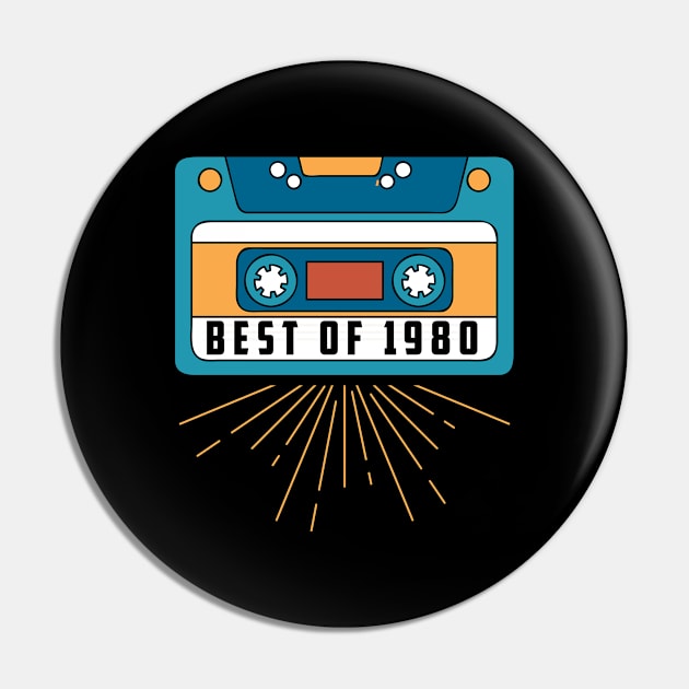 Vintage Best Of 1980 40 Years Birthday Cassette Pin by TeddyTees