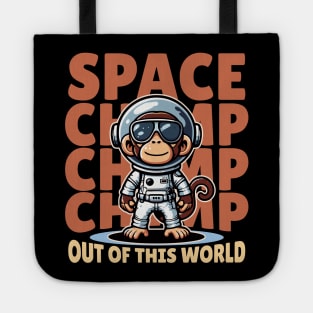 Space monkey astronaut chimp Tote