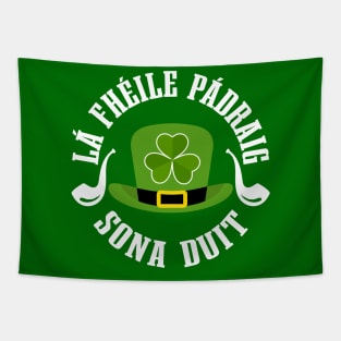 Lá Fhéile Pádraig Sona Duit T Léine-ST Patrick's Day Tees Tapestry