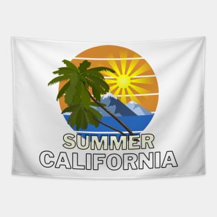 Californian summertime t-shirt design Tapestry