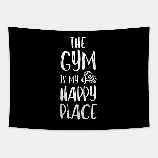 The Gym Is My Happy Place Tapestry by AniTeeCreation