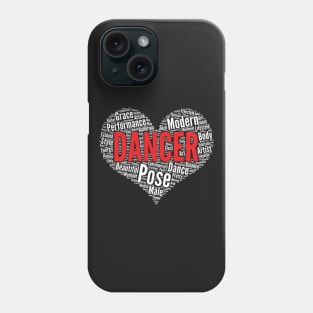 Dance Heart Shape Word Cloud Design for Dancer print Phone Case