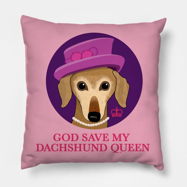 God save my dachshund queen Pillow by Brash Ideas