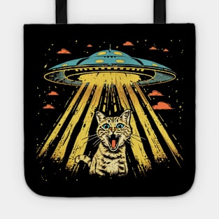 Shocked Cat and UFO Invasion Tote