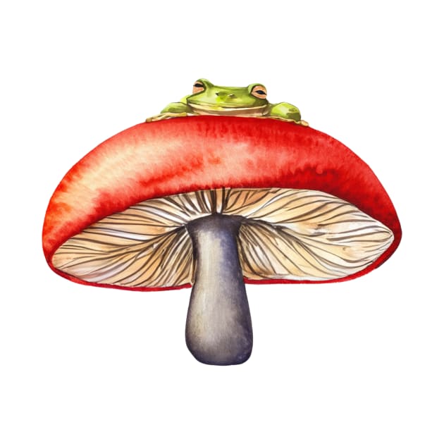 Mushroom Frog Watercolour by EyreGraphic