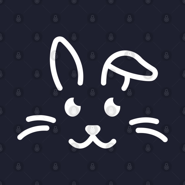 Eep! - Cute Bunny Face Line Art - White by DaTacoX