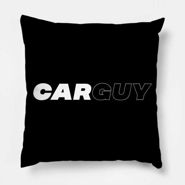 Car Guy White Pillow by Sloop