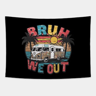 Bruh We Out Teachers Last Day Of School Summer Retro Vintage Tapestry