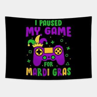 I Paused My Game For Mardi Gras Video Game Controller Tapestry