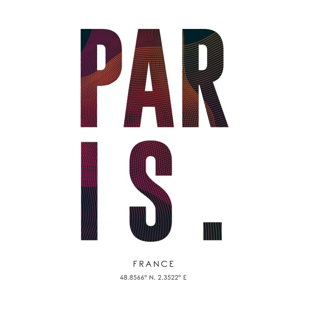 Paris City Name Art by StudioGrafiikka