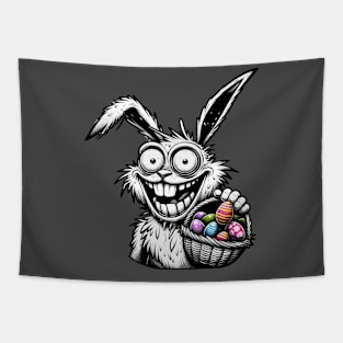 Crazy Easter Bunny Brings the Eggs Tapestry
