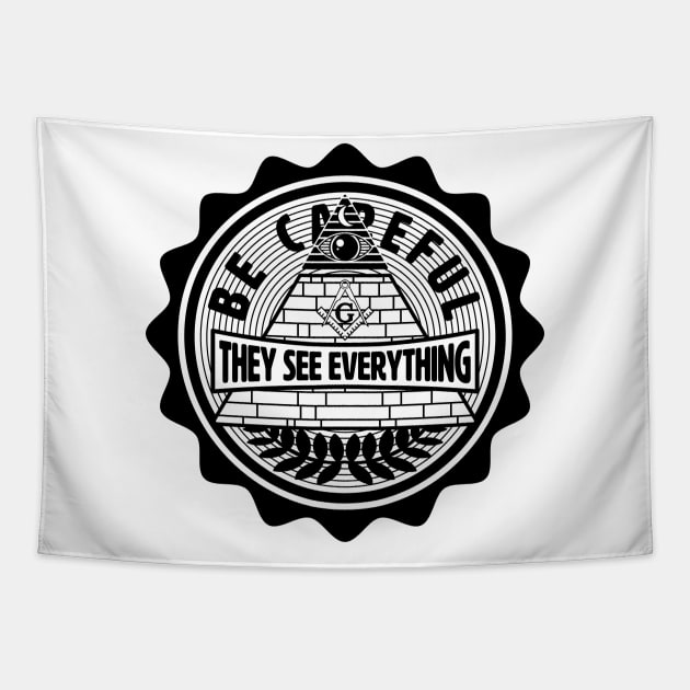 They See Everything Tapestry by YTdesign